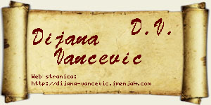 Dijana Vančević vizit kartica
